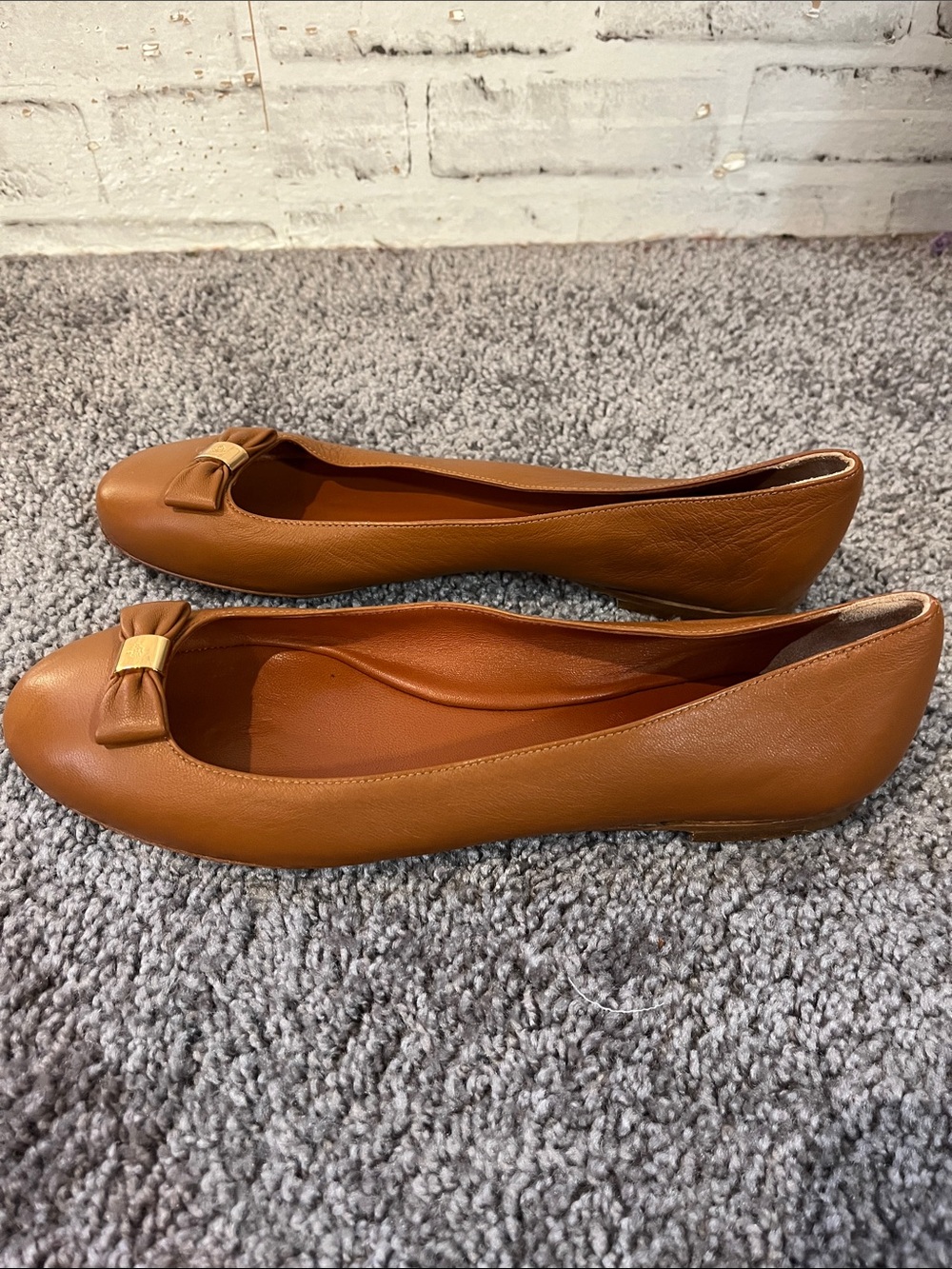 Mulberry leather brown bow ballet flats - Picture 8 of 9